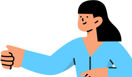 Buyee Connectのメリットを理解し、サムズアップ（いいね！）のポーズをする女性スタッフのイラスト。